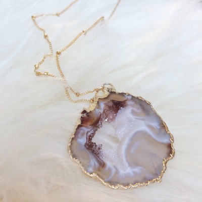 Gold Geode Necklace